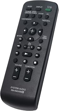 Replace Remote RM-AMU009 RM-AMU008 Compatible with Sony Mini Hi-Fi Component System MHC-EC909iP MHC-EC79i CMT-LX20i MHC-EC69i MHC-EC99i CMT-BX50BTi MHC-EC78Pi MHC-EC98Pi MHC-EC68Pi CMT-BX20i