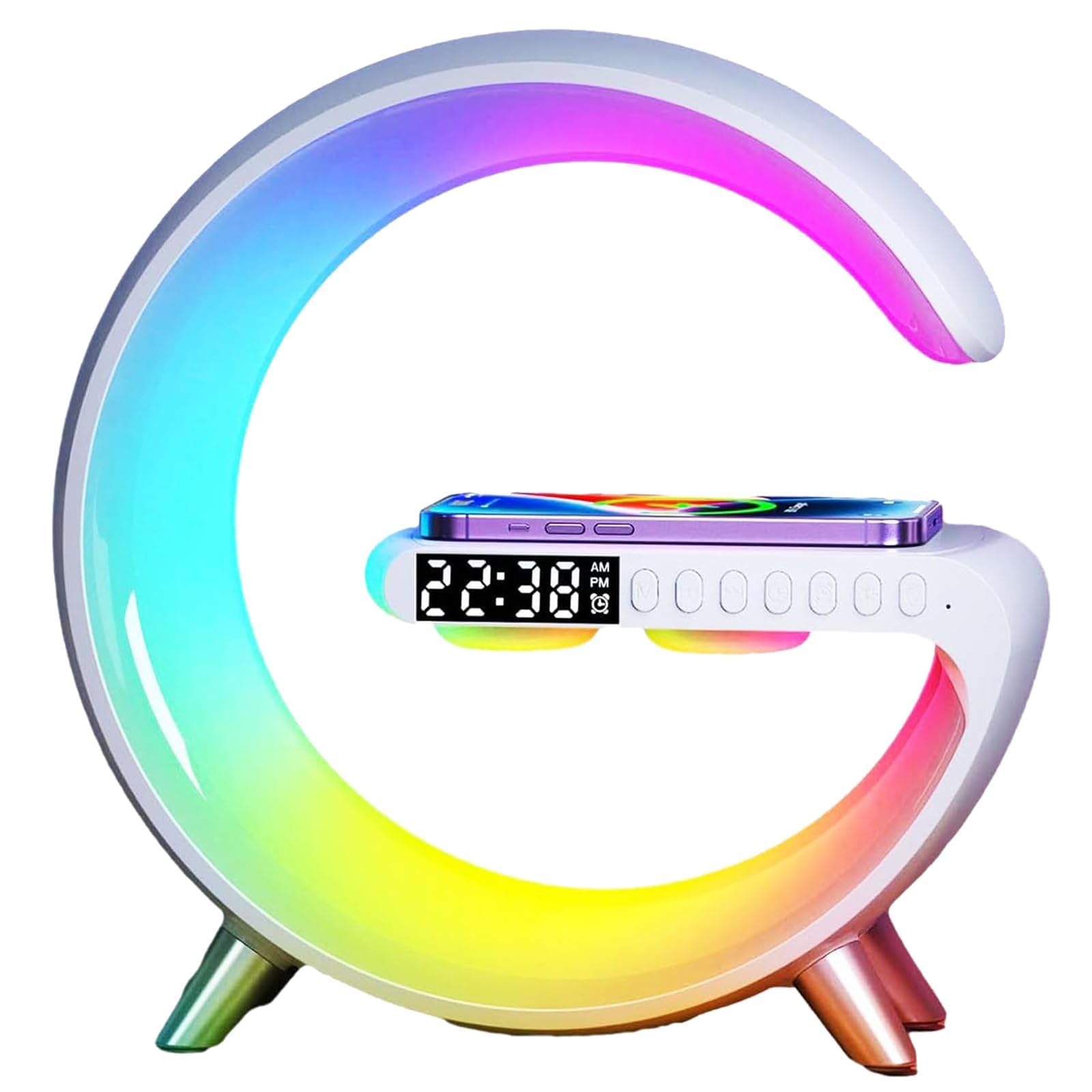 IFFANY Multifunctional Table lamp, Bluetooth Speaker Atmosphere Light, Colorful Atmosphere Light, Wireless Charger, Bedroom Home Decoration Atmosphere Light