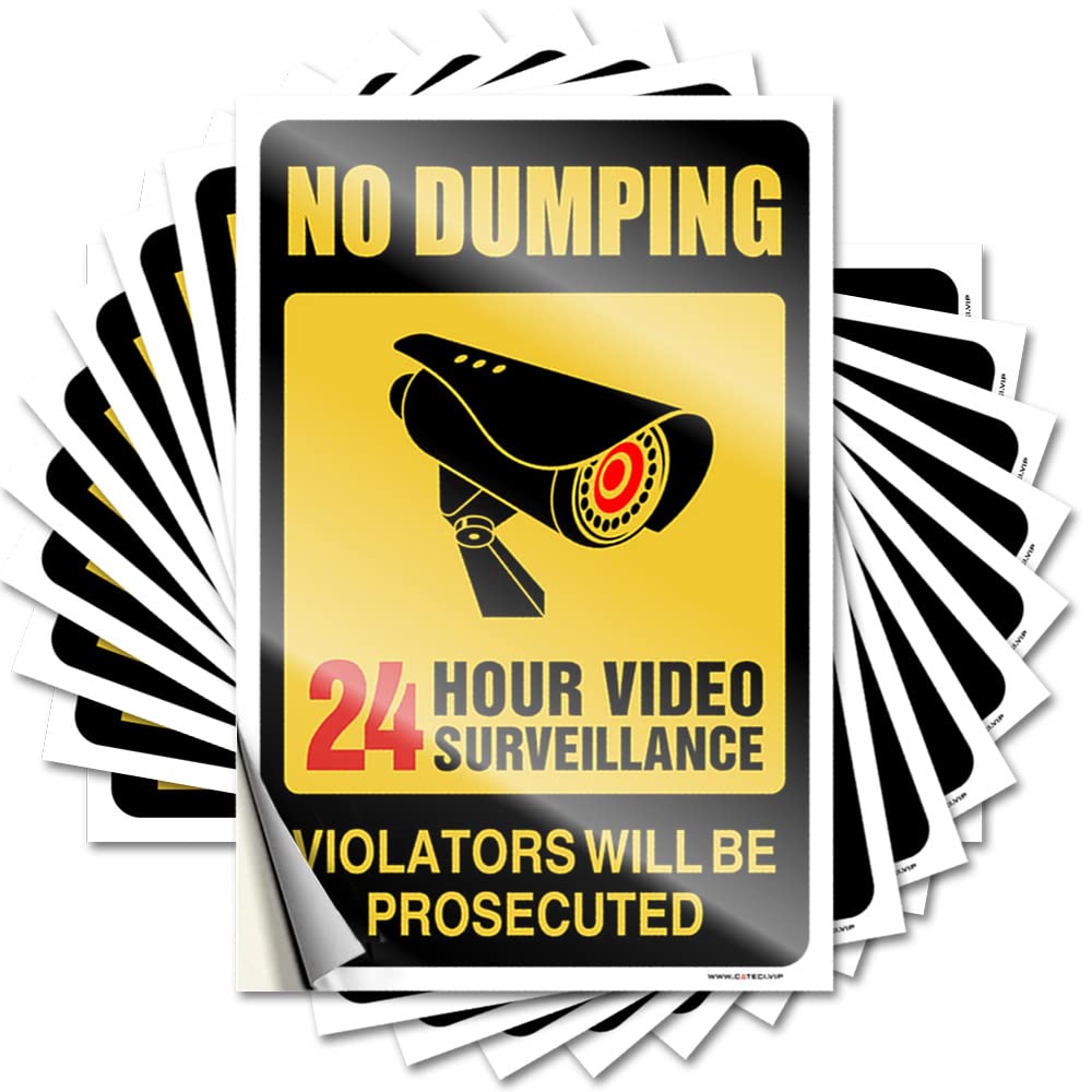 Men Stuff Cars Stickers - Video Surveillance Signs, No Trespassing Violators Will Be Prosecuted Reusable Waterproof Vinyl Sticker(6X9CM)