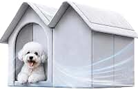 Casinha de Cão com Ar Condicionado,Recinto Isolado em Oxford - Canil Climatizado para Cães | para Cachorro Pequeno Médio Gato Externo Jardim Pátio Praia