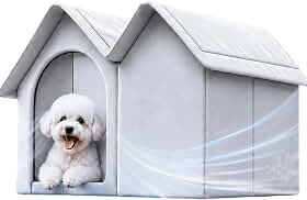 Casinha de Cão com Ar Condicionado,Recinto Isolado em Oxford - Canil Climatizado para Cães | para Cachorro Pequeno Médio Gato Externo Jardim Pátio Praia