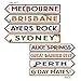 Produktbild Beistle 4 Stück Australian Outback Straßenschild Ausschnitte G'Day Mate Wanddekoration, 9,5 x 60,3 cm, mehrfarbig