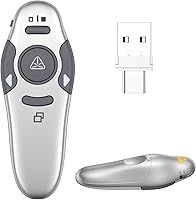 Vista 10 de QUI Presentation Clicker - Clicker remoto inalámbrico para presentación de PowerPoint, PowerPoint Slide Advancer para Mac/Windows/Linux, Google Negro