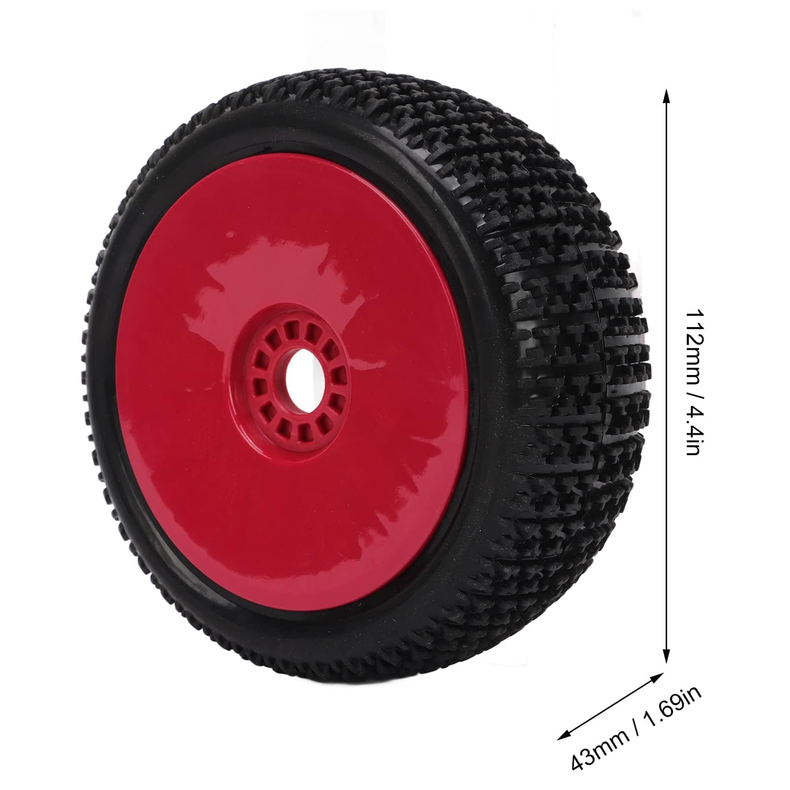 RC Räder, 4 Stück 112x43mm Universal Gummirad Reifen 17mm Kunststoffräder Radreifen Hex Sechskant Räder Terrain Reifen Ersatz Für 1/8 RC Crawler Car LKW Geländewagen Racing Auto Upgrade Zubehör