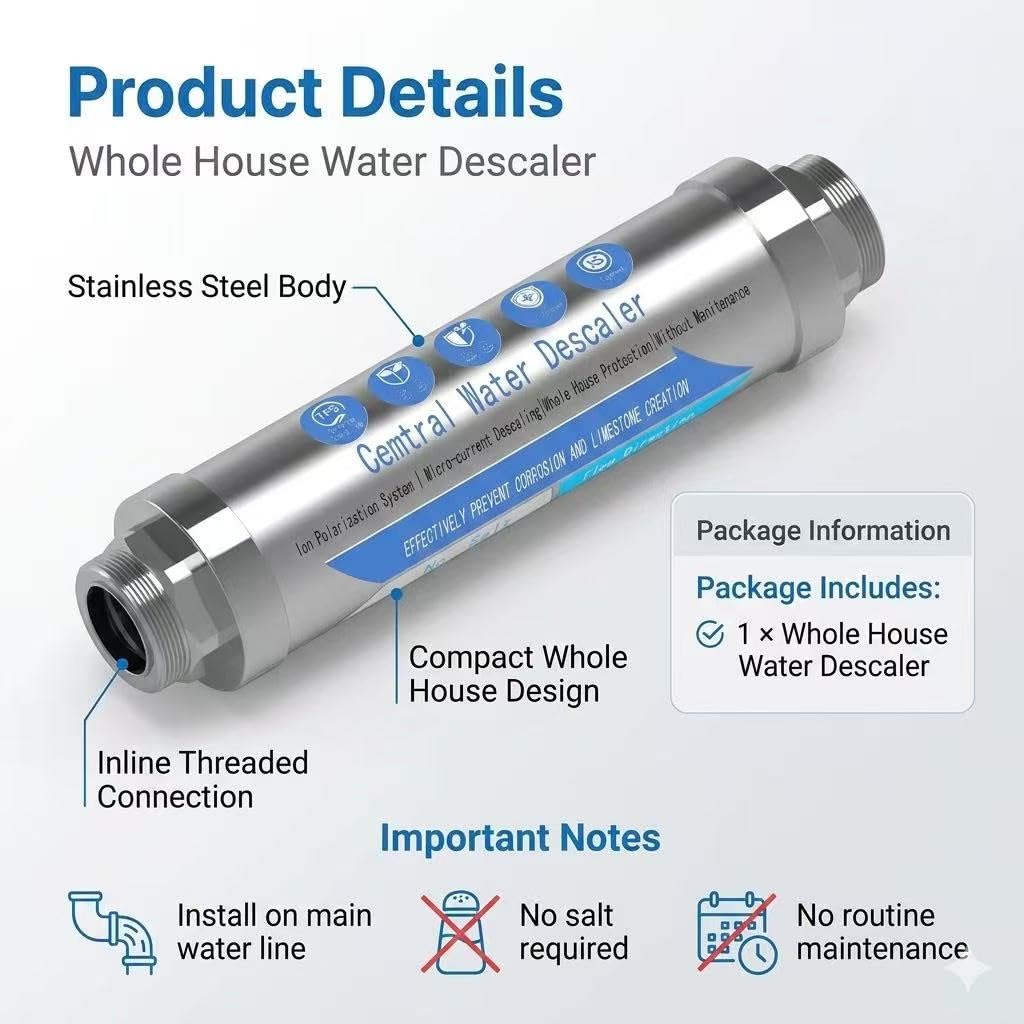 Whole House Water Descaler - Salt-Free Limescale Remover -8