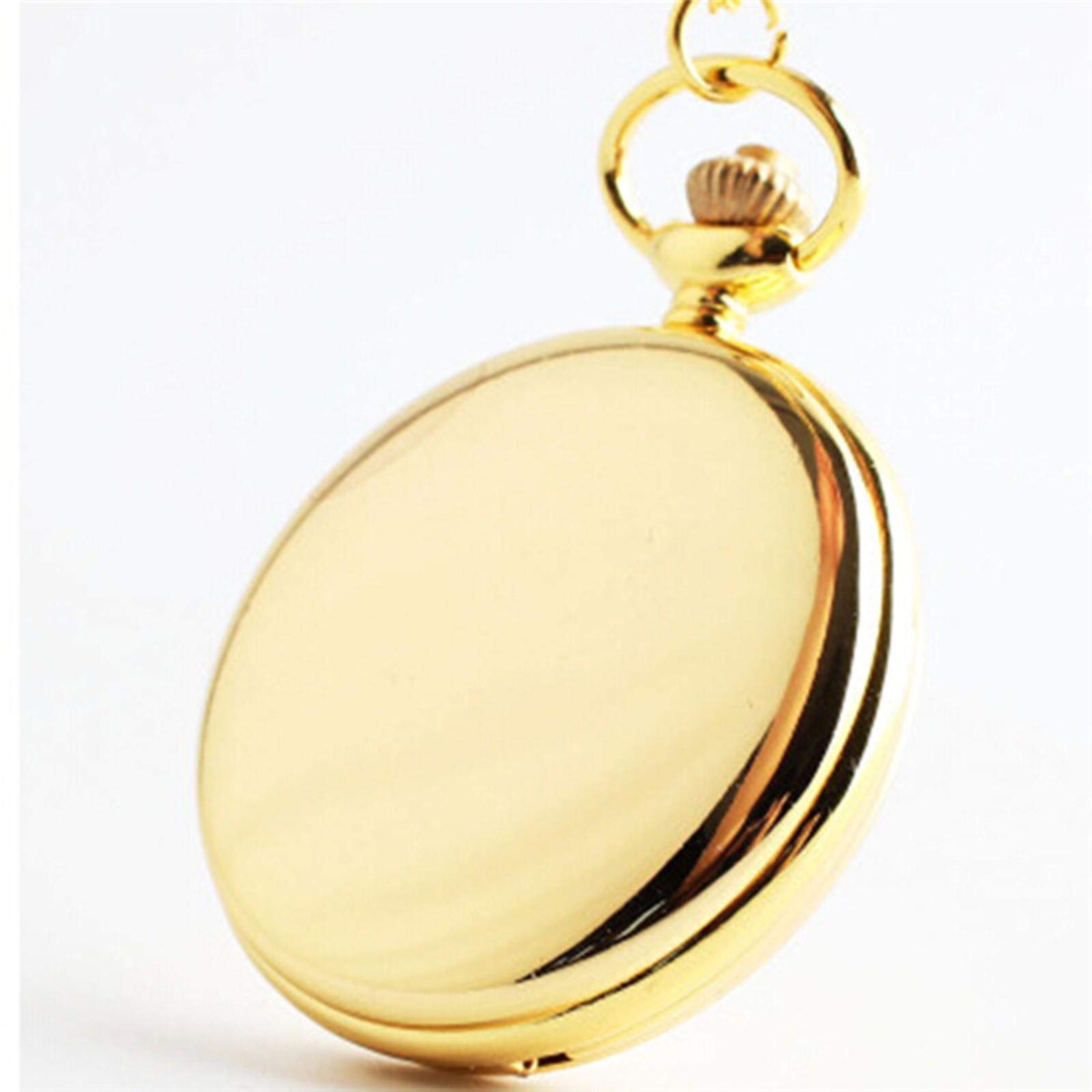 Orologio da Tasca, Orologi Orologio da Taschino al Quarzo Polacco Classico Argento retrò Orologio da Taschino Liscio con Catena a Pendente da Uomo Bronzo Regalo