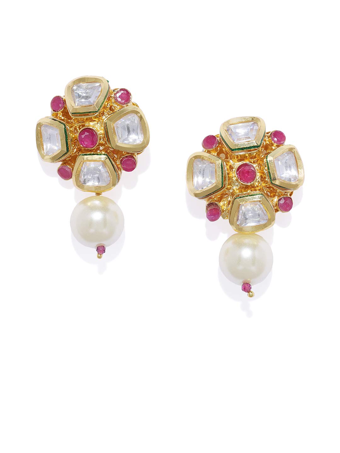 accessher Gold Plated Vilandi Kundan Stud Earrings for Women and girls pair of 1-picture-49