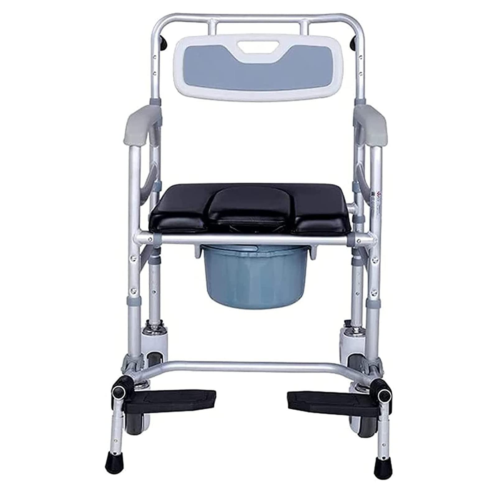 Disabled People Medical Commode Rolling Shower Chair Wheeled Shower Toilet Chair Manual Portable Wheelchair for The Elderly for