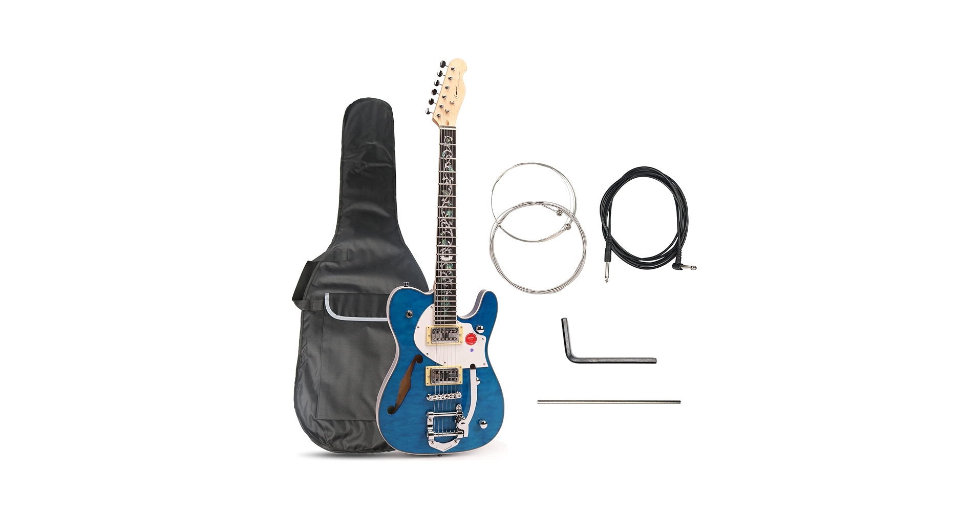 zeuwi セミホロウギター Amazon.com: ZUWEI Semi Hollow Body Electric Guitar Custom