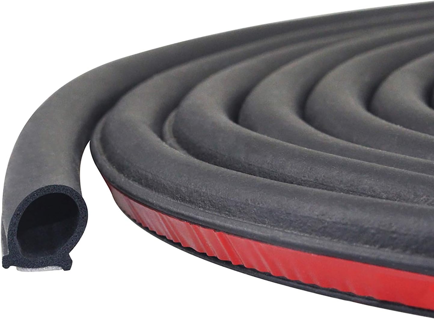 Storystore Universal Automotive Car Door Seal Strip D-Shape Self-Adhesive Weather Stripping for Car Truck Door Window Soundproof Noise Insulation Sealing (11/20" (W) x 11/20" (T) x 39.4' (L))