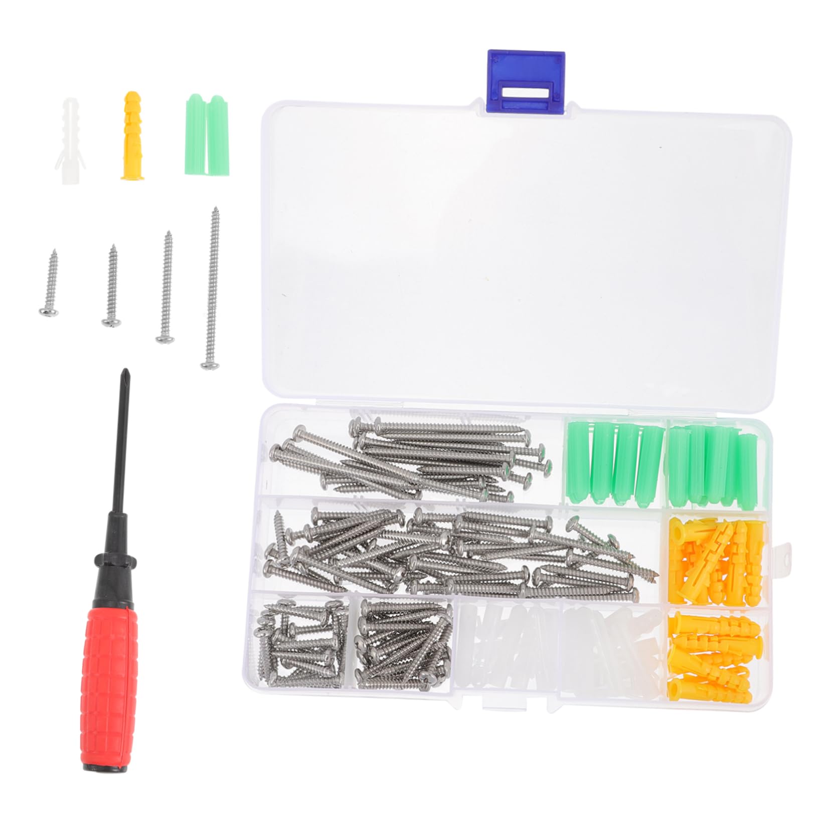 HOMOCONO Dry Wall Anchors and Screws Kit Assorted Screws for Drywall Heavy Duty Self Drilling Easy to Use