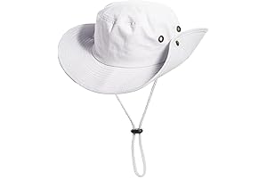 White Sun Hat for Men, Summer Boonie