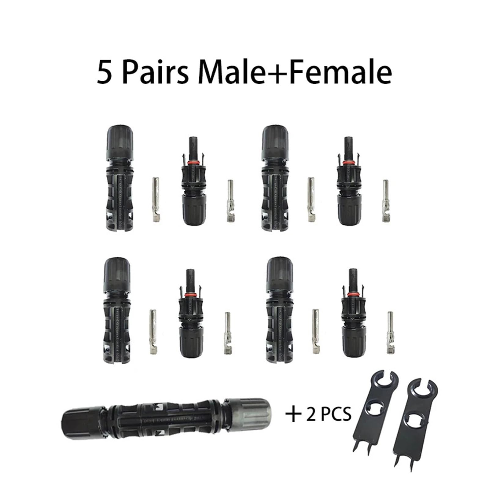 solar stecker 10/5 Paare 1500 V 30 A oder 50 A Drahtverbinder Elektrisches Solarkabel verbinden for PV-Stecker und -Buchsen for 2,5/4/6/10 mm2(30A (2.5-6mm2),5 Pairs(10pcs))