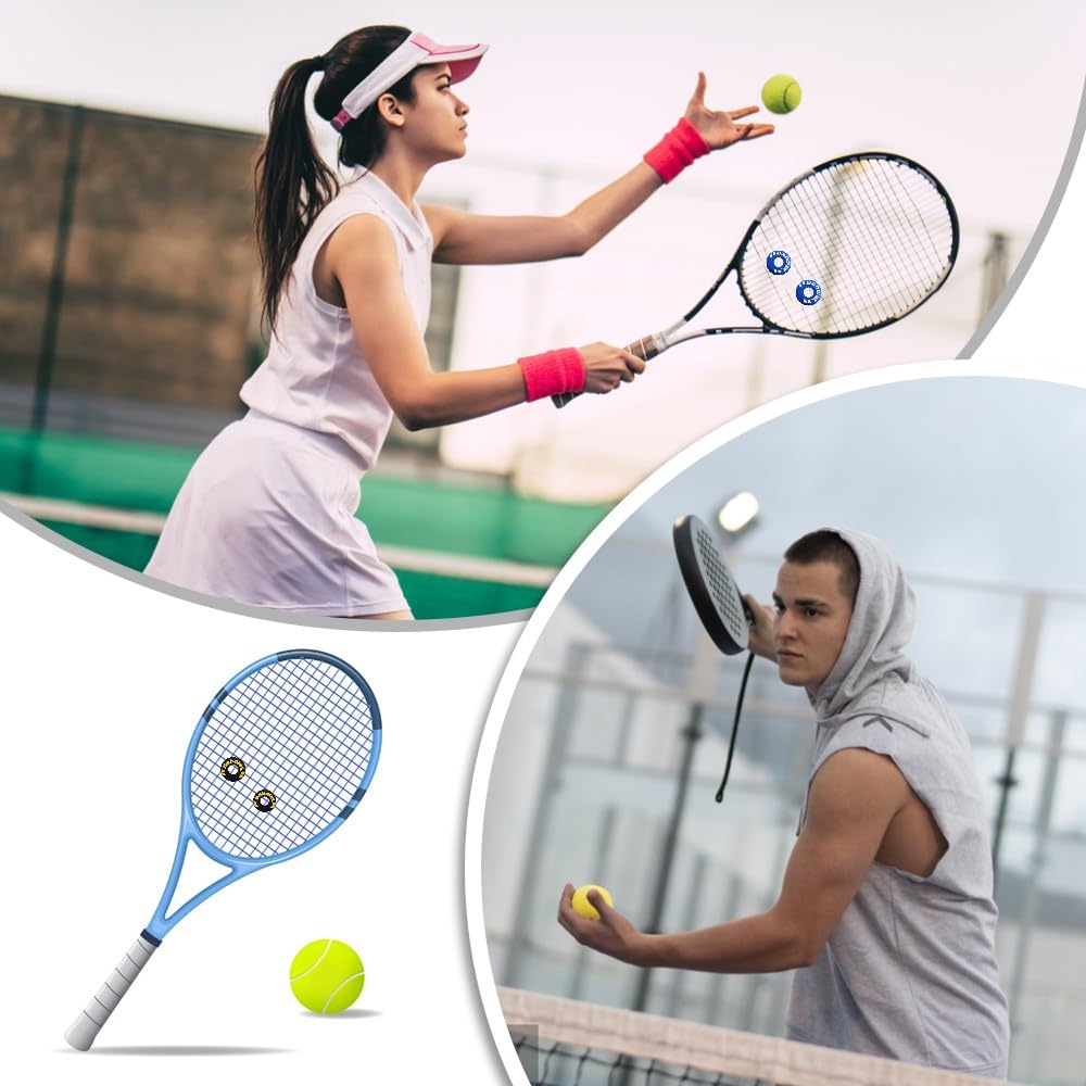Vibrationsdämpfer aus Gummi in Reifenform, langlebig, Tennisschläger, Stoßdämpfer, weiches Tenniszubehör, ideal für Tennisspieler, 4 Stück