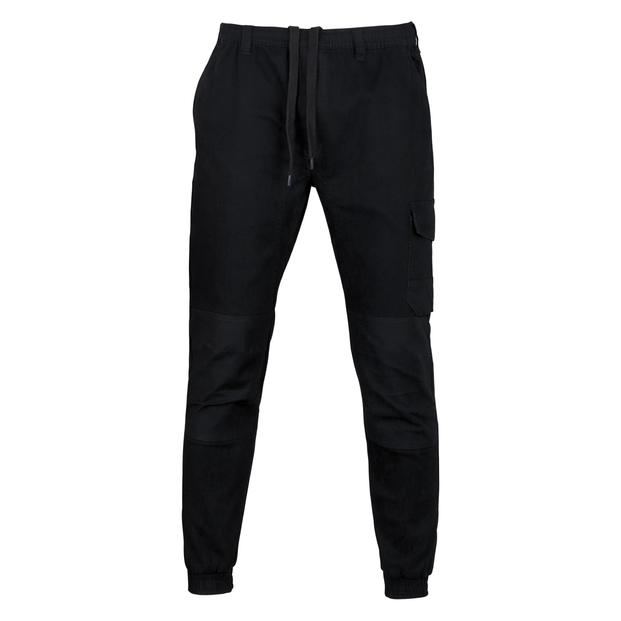 P-H Cargo Joggers Workwear for Men Elasticated Waist with Pull Cord Multiple Tools Pocket UK (UK, Waist & Inseam, 34, 29, Black)