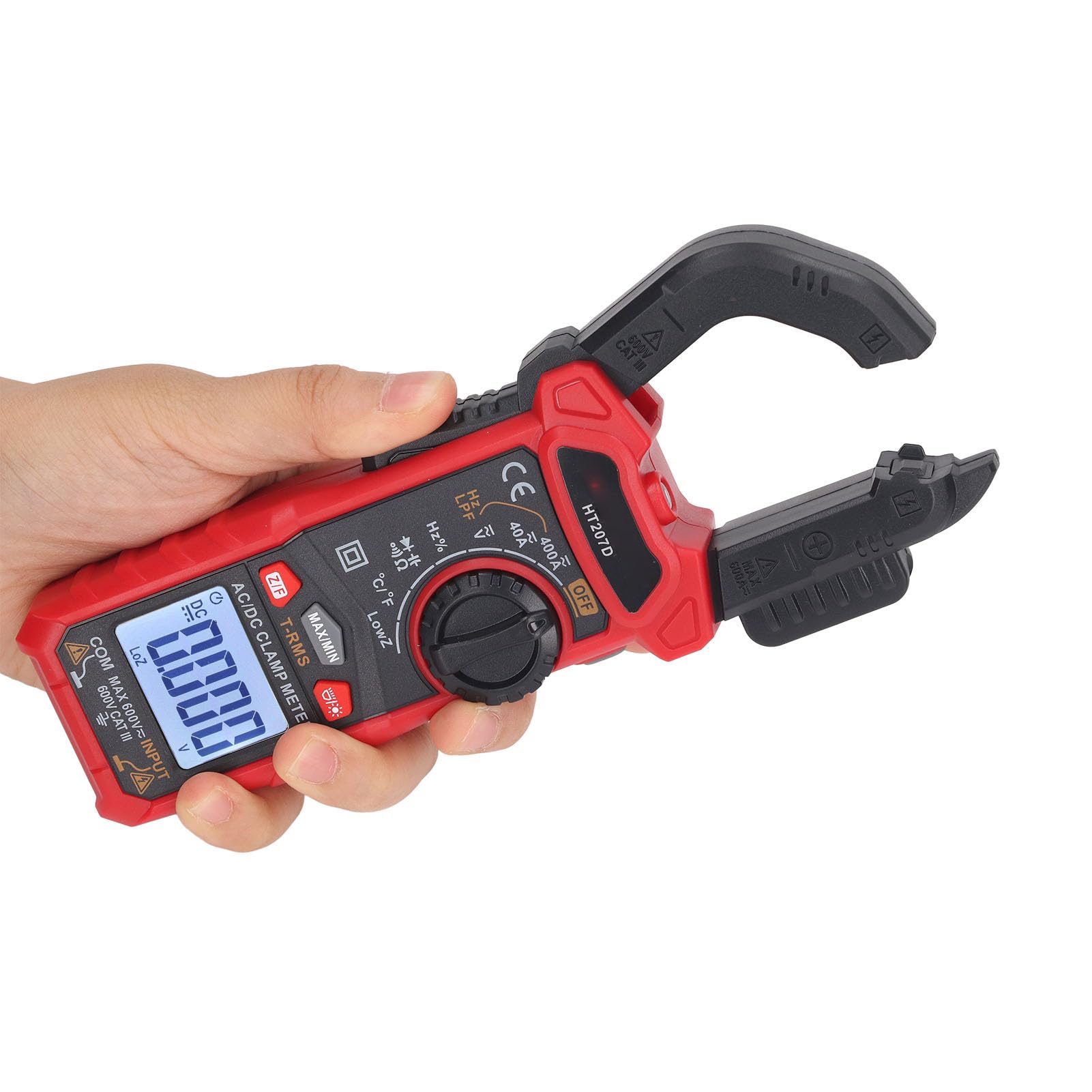 Cyfrowy miernik cęgowy Multimetr woltomierz Tester AC DC Odporność na napięcie znamionowe Pojemność pomiaru diody temperatury dla inżynierów elektryków ABS HT207D