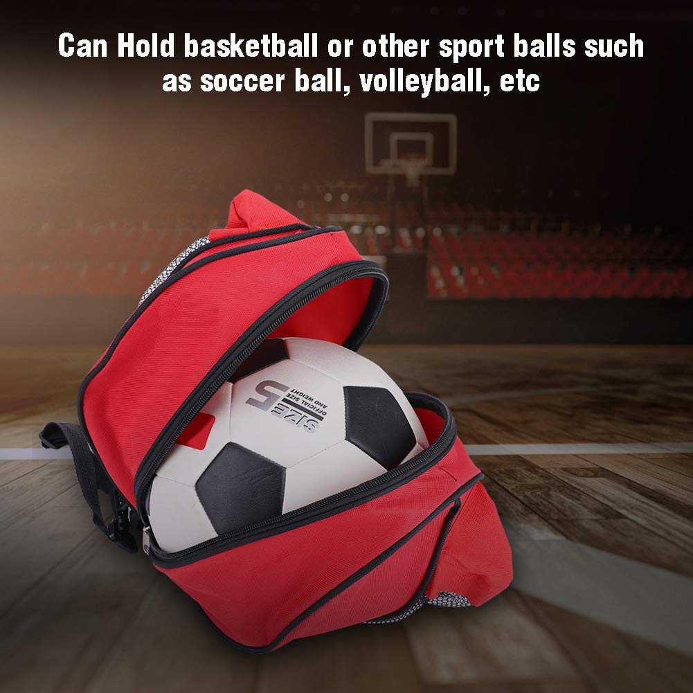 equlup Ball Bag, Portable Sports Basketball Football Soccer Ball Storage Ball Single Shoulder Strap Drawstring Sling Backpack for Balls Storage (Red style)