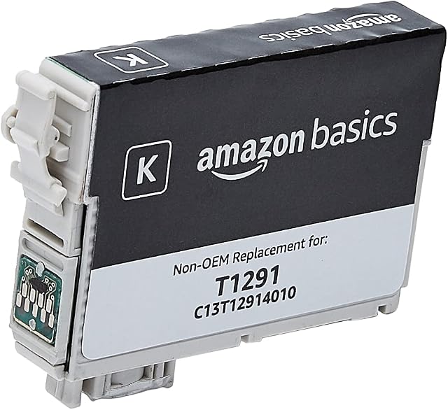 Amazon Basics Remanufactured Standard-Yield Inkjet Cartridge, Replacement for Epson T1291, Standard, Black, Pack of 1