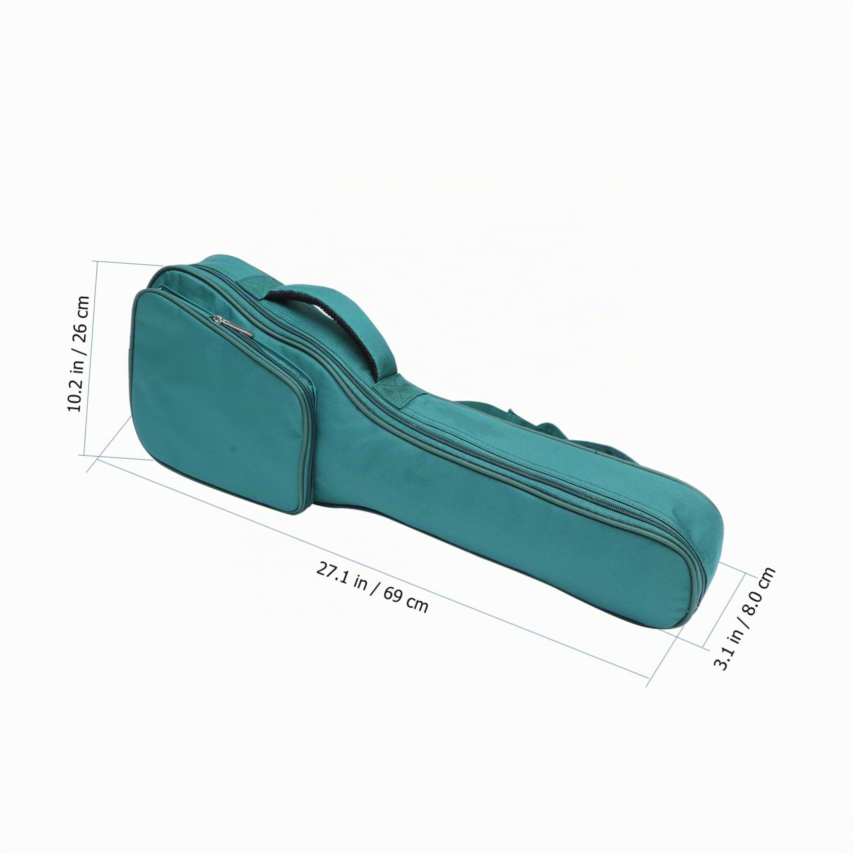 Bolsa para Ukelele Correa de Hombro Ajustable de Tela Oxford Forro Acolchado Verde y Diseño Portátil para Transporte Cómodo