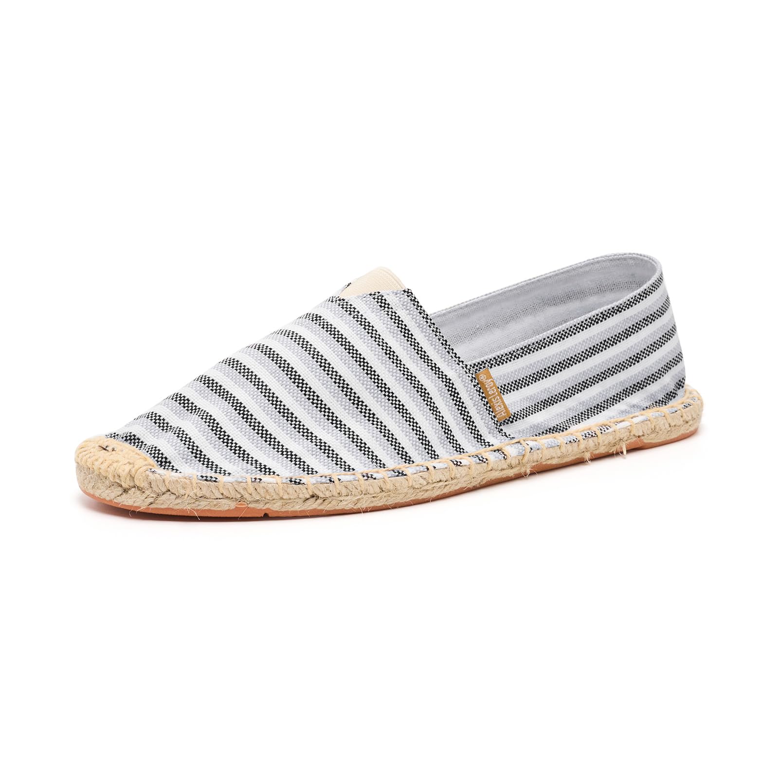 Alexis Leroy Espadryle męskie w paski, płócienne buty bez sznurowadeł z gumową podeszwą, letnie buty na co dzień