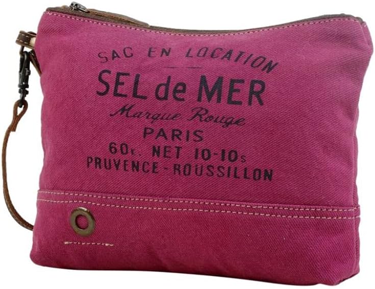 Myra Bag Just Pink Pouch Upcycled Cotton & Leathe S-2918