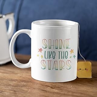 Shine Like The Stars Mug Novelty Personalised Funny Gift Cup Birthday Woman Man Positive Inspiring Positivity Inspirational Quote