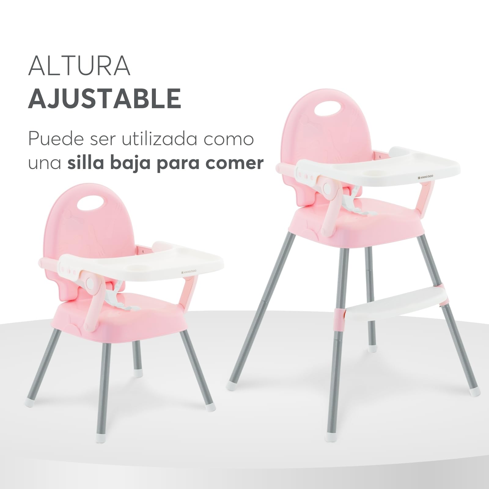 KikkaBoo Spoony Seggiolone pappa 3in1 Evolutivo pieghevole Fino a 36 mesi Rosa