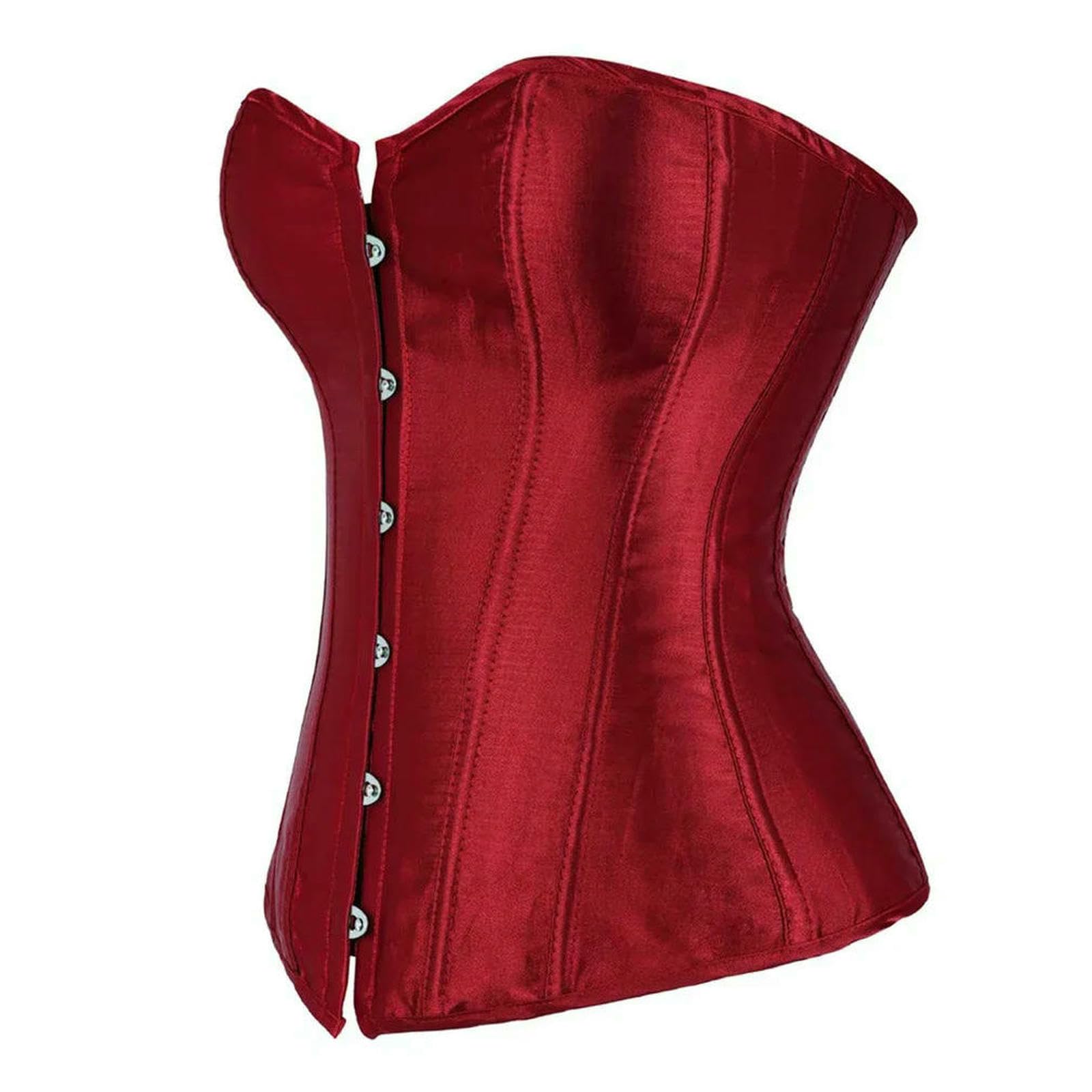 Korsett Damen bauchweg Damenkorsett Satin Sexy Plus Größe Bustier Gothic Spitze Up Boned Gorset Top Shapewear Klassische Clubwear Party-brown-2xl