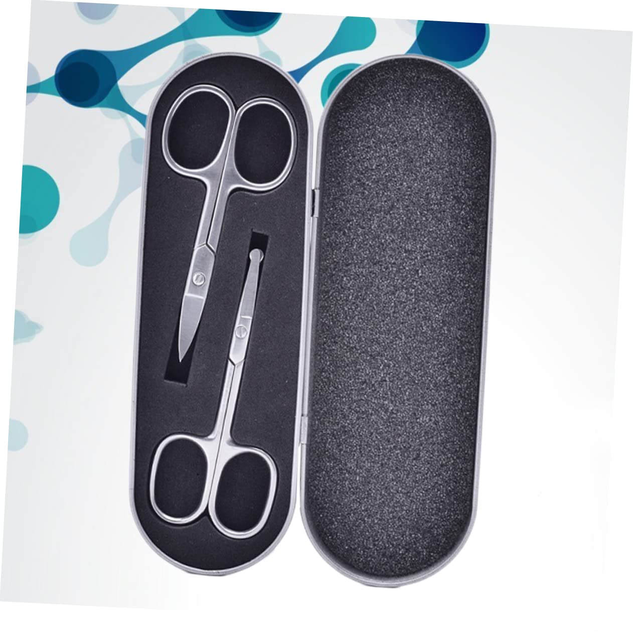 minkissy 2pcs Stainless Steel Scissors Mustache Comb Scissor Craft Scissors Nose Hair Eyebrow Scissors Eyebrow Trimmer Eye Brow Shaping Kit Ear Nose Shaver Eyelash Scissors Combs Black