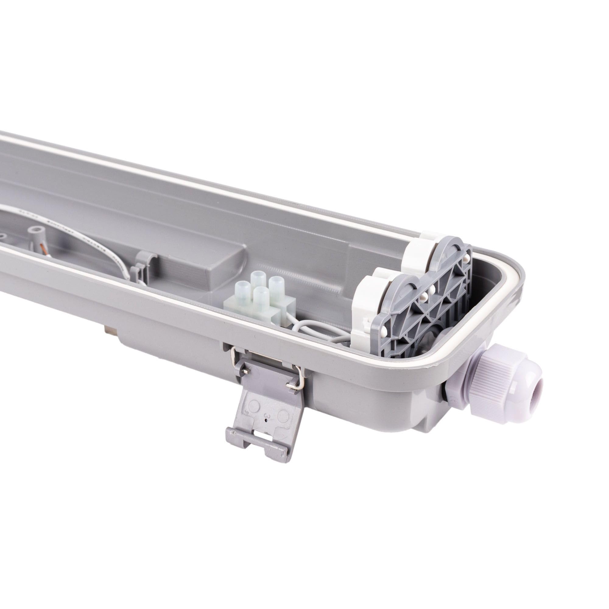 Kit plafoniera stagna doppia 60cm + 2 tubi LED T8 9W - 6000K