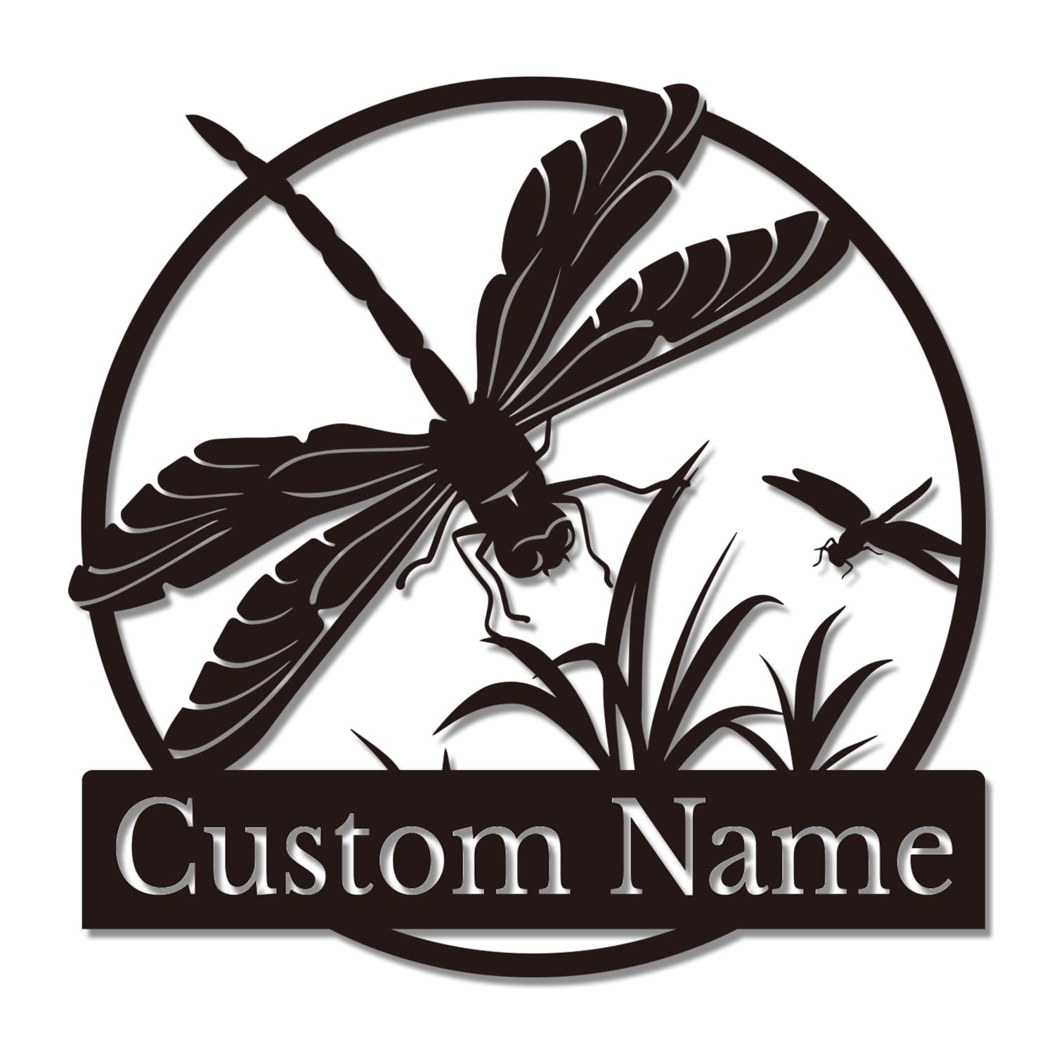 Senyer Dragonfly C Custom Dragonfly Metal Wall Art, Personalized Dragonfly Garden Sign, Dragonfly Monogram, Personalized Name Sign, Outdoor Wall Sign, Porch Wall Decor, Custom Date Sign,Home Gift (Dragonfly C)