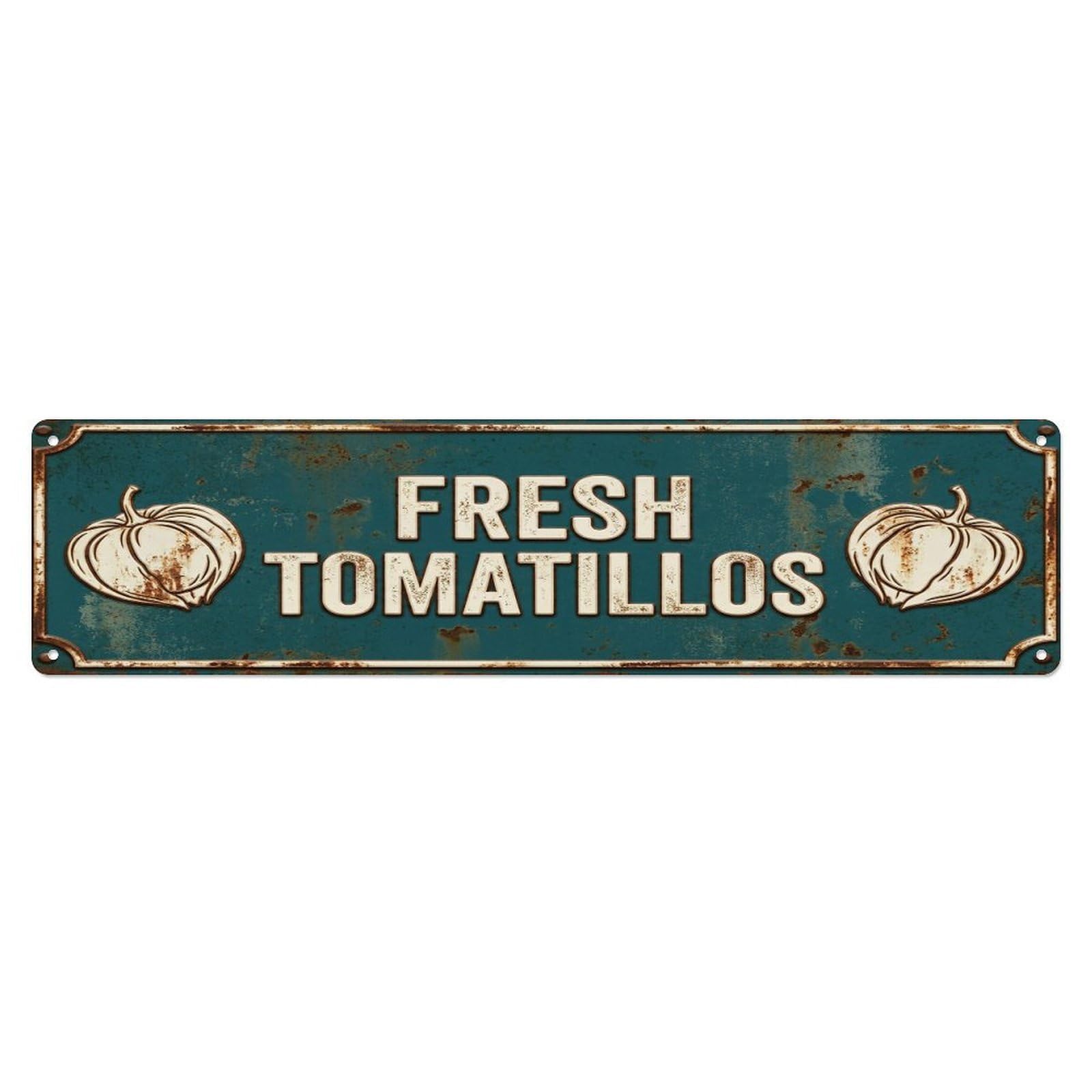 FRESH TOMATILLOS Vintage Vegetable Rustic Farmhouse Metal Tin Sign