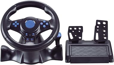 Sumsoctober Mando USB para volante de coche, volante de carreras, USB para Switch para Xbox para PS4, para 360, PS2, PS3, PC (7 en 1)