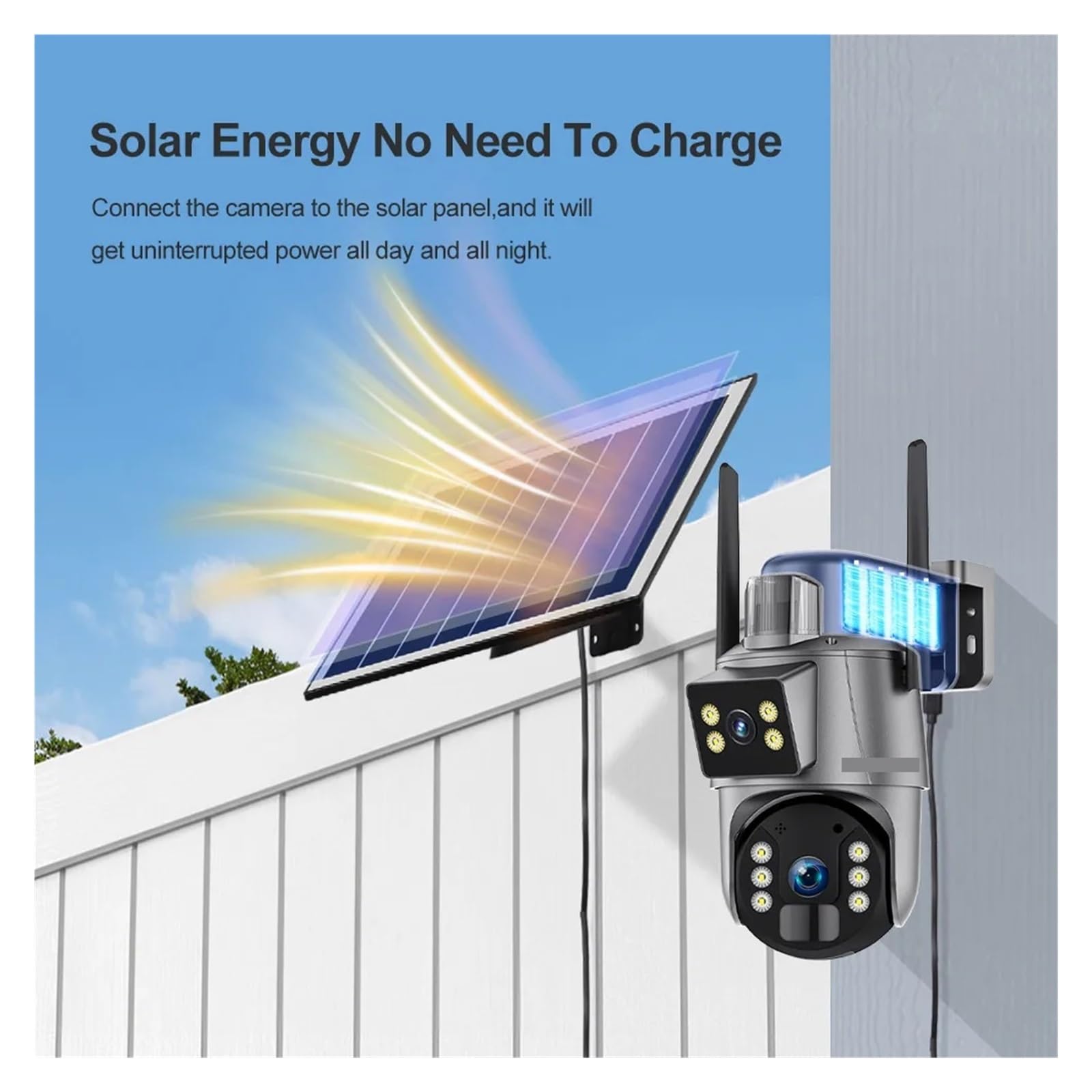 Caméra Solaire Double écran 8MP 4K
