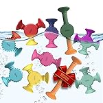 BUNMO Stocking Stuffers for Kids - Toddler Suction Bath Toys - Connect, Build, Create - Toddler Stocking Stuffers - Fine Motor Skills - Stimulating Sensory Fun - Color Changing 10pk