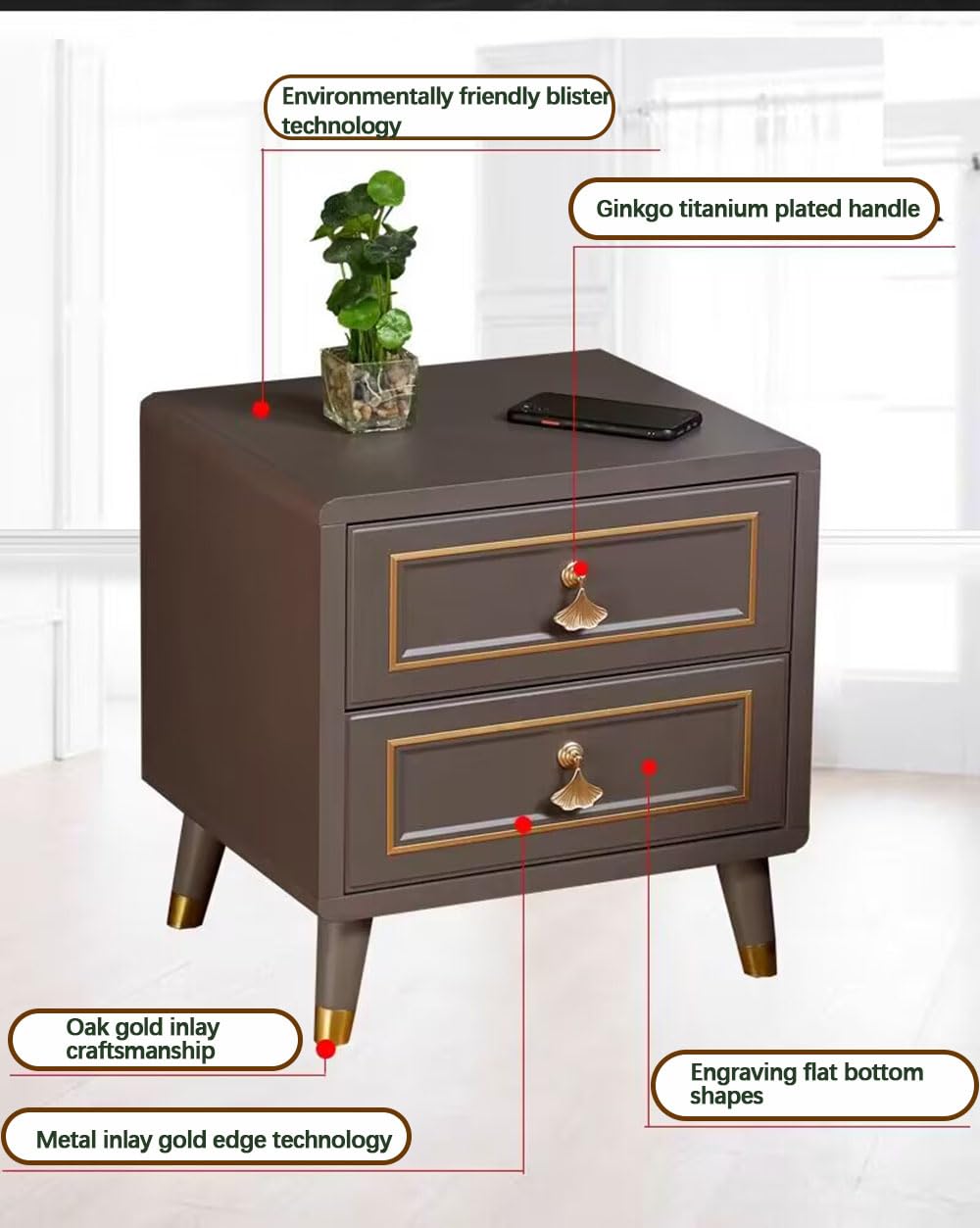 Tavolini Stretty Con Contenitore - Set Da 2 Comodini Sottili Per Soggiorno E Camera Da Letto, Marrone Rustico Con Cesto Portaoggetti, Ideali Per Spazi Piccoli
