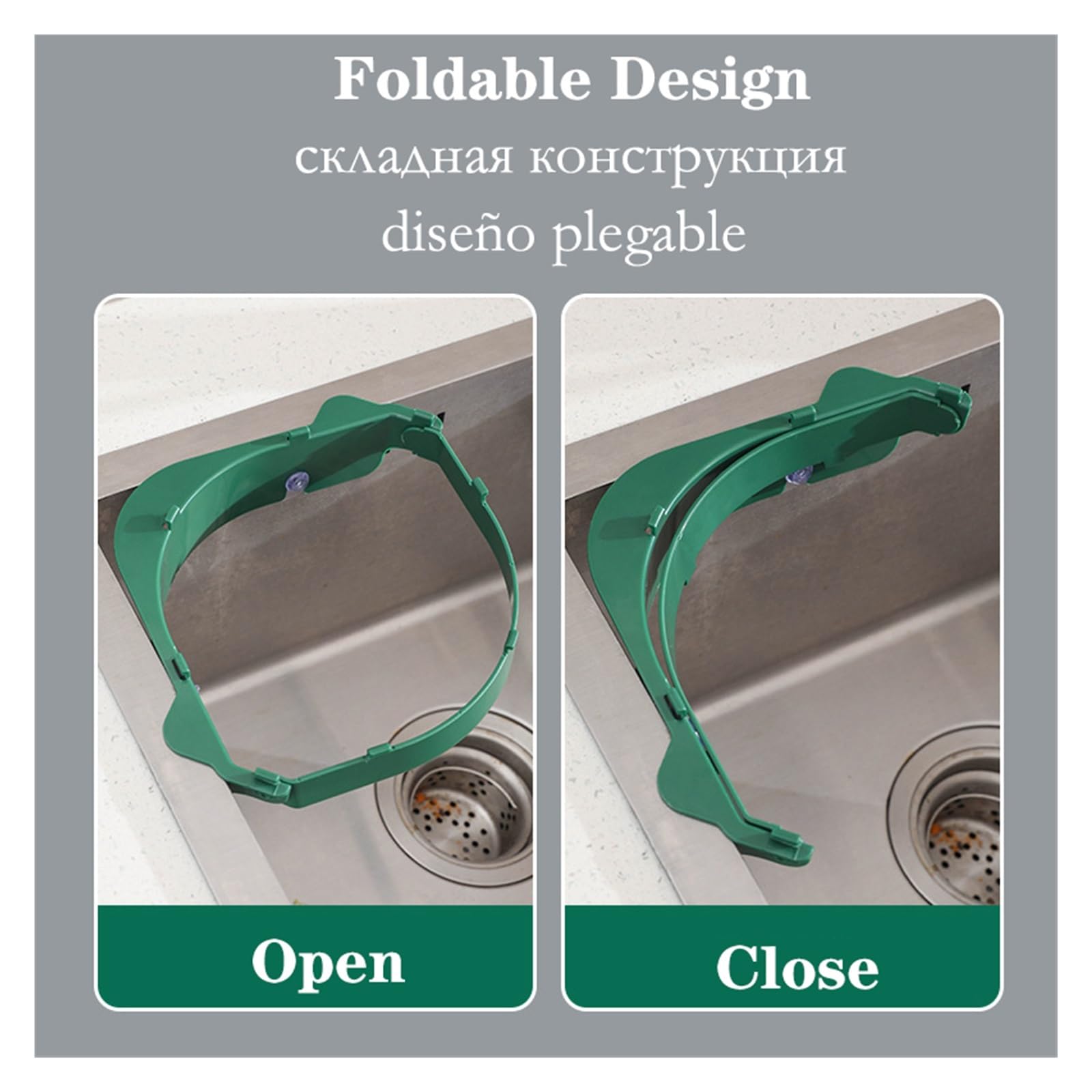 Składany stojak odpływowy jednorazowy worek na śmieci zapobiegający zatykaniu otwory odpływowe filtr na śmieci siatka worek na śmieci odpady kuchenne (zielony, 100 szt.)