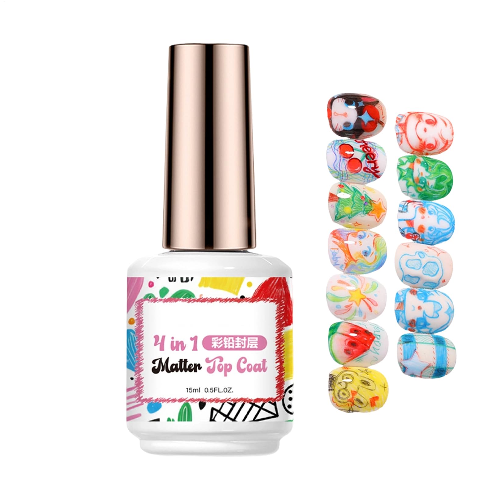 Nail Top Coat Gel - Wipeable Long-Lasting Manicure,Matte Gel Top Coat for Pencil,for Professionals Beginners Mother Girlfriend Salon Home Studio Gathering Dating