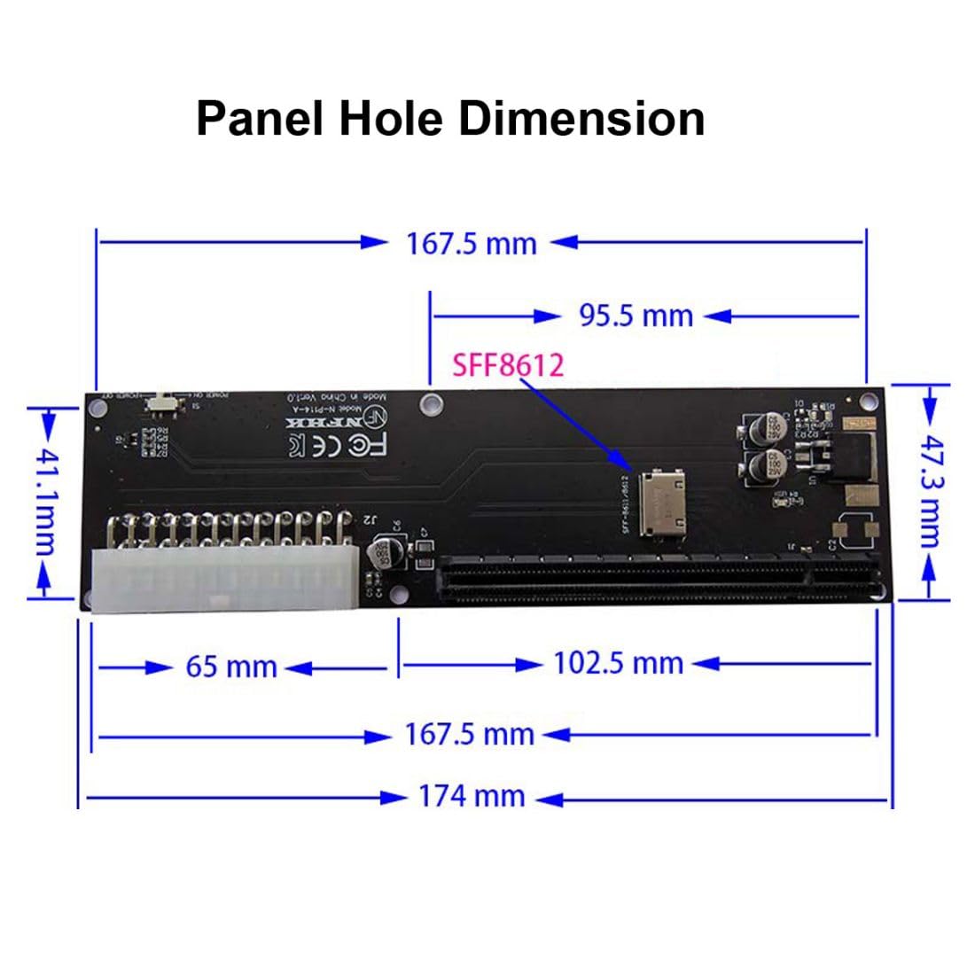 chenyang Oculink SFF-8612 a PCI-E 3.0/4.0 M.2 M-Key a PCIe 3.0/4.0 X16 - Adaptador para tarjetas gráficas externas y SSD eGPU/GPD Win Max2