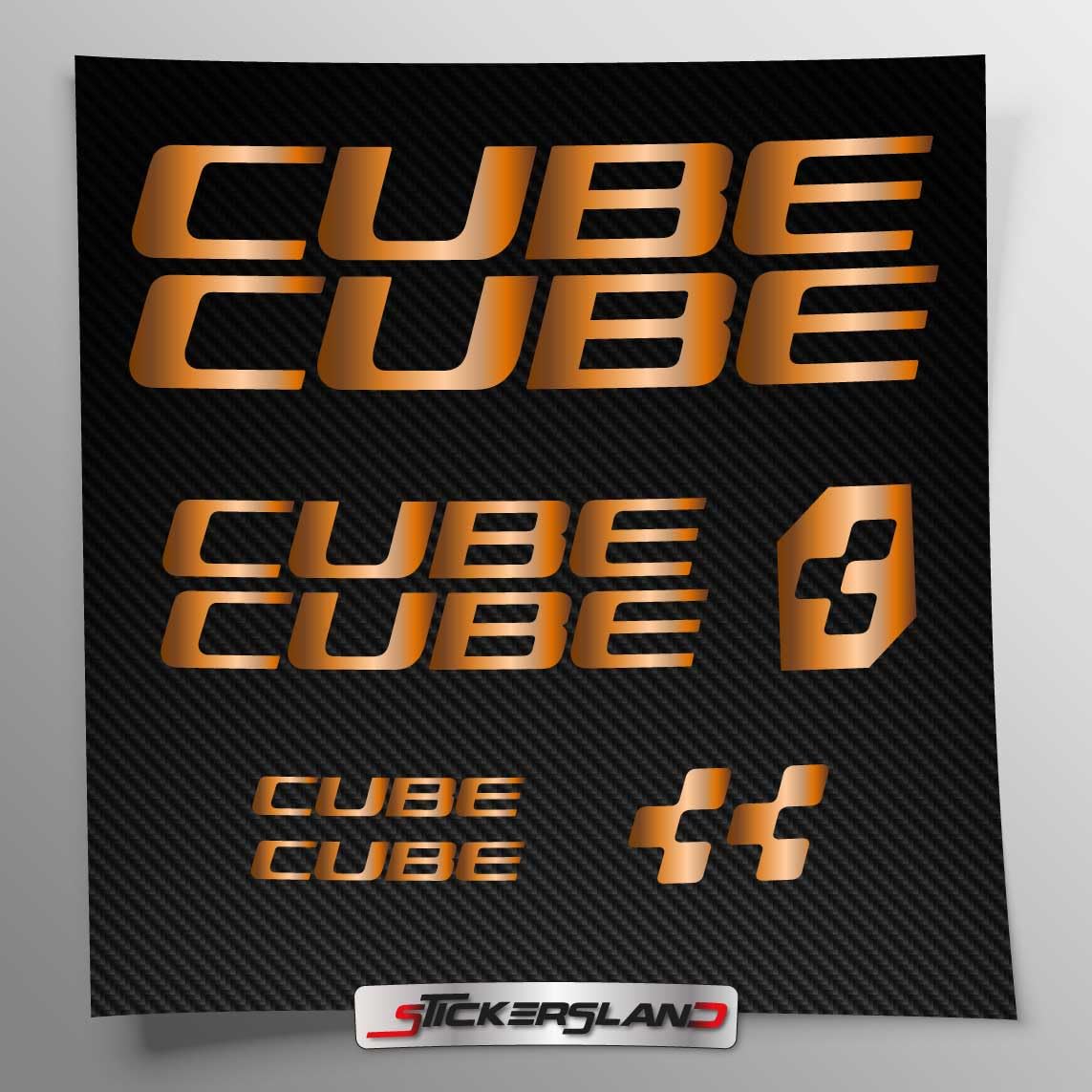 Stickersland® Aufkleber-Set kompatibel mit Rahmen Cube MTB Mountainbike und Helm | Decals Aufkleber für Fahrrad Schriftzug Logos