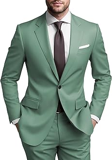 Mens Suits Regular Fit 2 Piece Suit for Men Wedding Prom Business Formal Suit