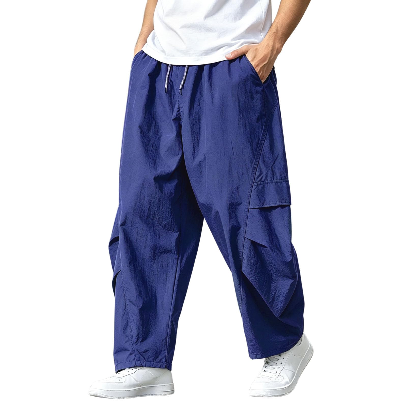 Pantalones harén para hombre, metálicos, brillantes, hip hop, danza, fiesta