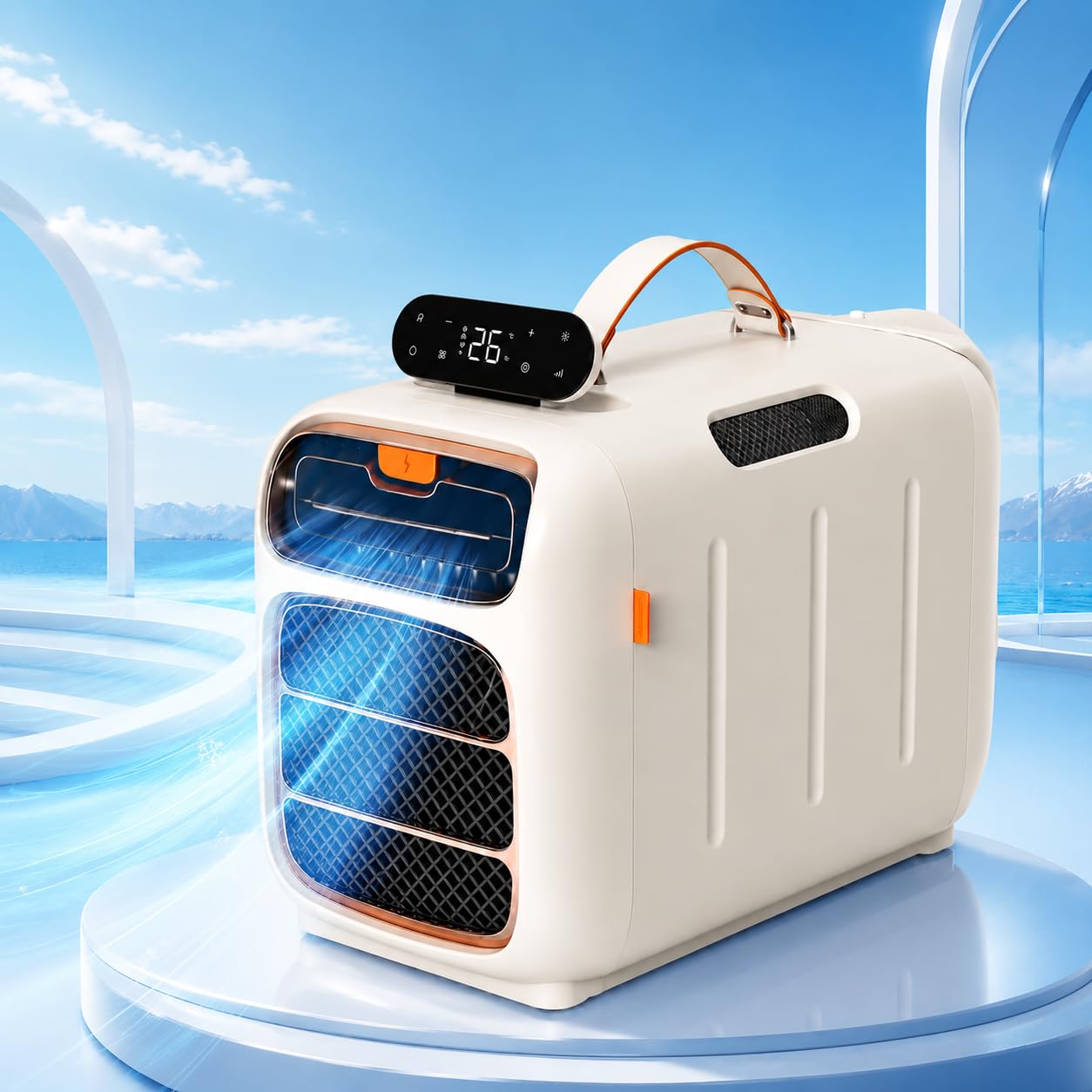 Mobile Klimaanlage für Schlafzimmer und Büro,220V (Cold) | 1400W Kühlleistung, 420W Eingangsleistung, 45 dB Leise, 1-12H Timer
