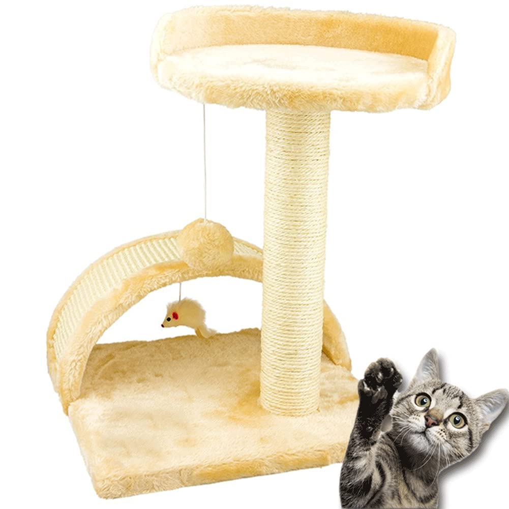 Tiragraffi Per Gatti BAKAJI Con Pallina E Topolino - Graffiatoio In Velboa E Sisal 50cm - Foto 5