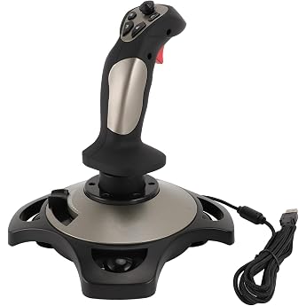 PC Flight Joystick, Wired Flight Stick with Vibration Function for PC Computer Laptop Throttle Control Left, Right, Up 4 Dire