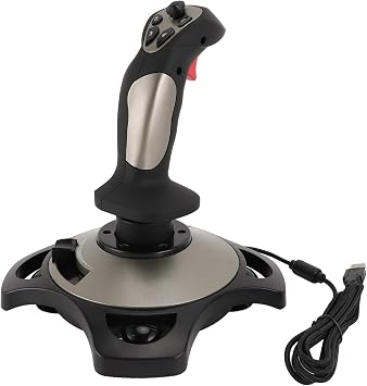 PC Flight Joystick, Wired Flight Stick with Vibration Function for PC Computer Laptop Throttle Control Left, Right, Up 4 Directions and 45 Degree