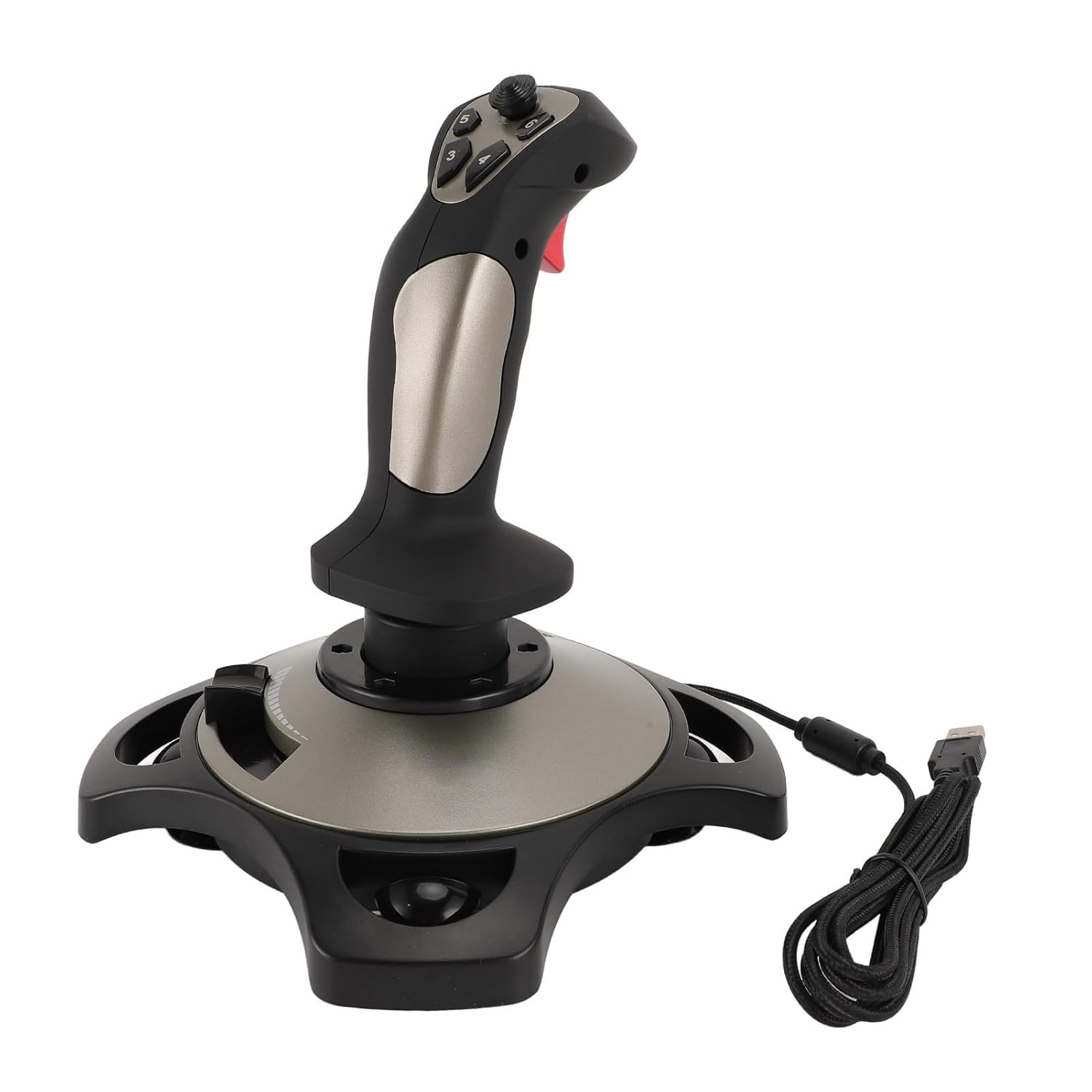 JTLB Flight Stick with Vibration Function, PC Joystick with Throttle Control for Computer, Laptop, 7 8 10 11, 4 Axes, 12 Programmable Buttons, Easy to Use