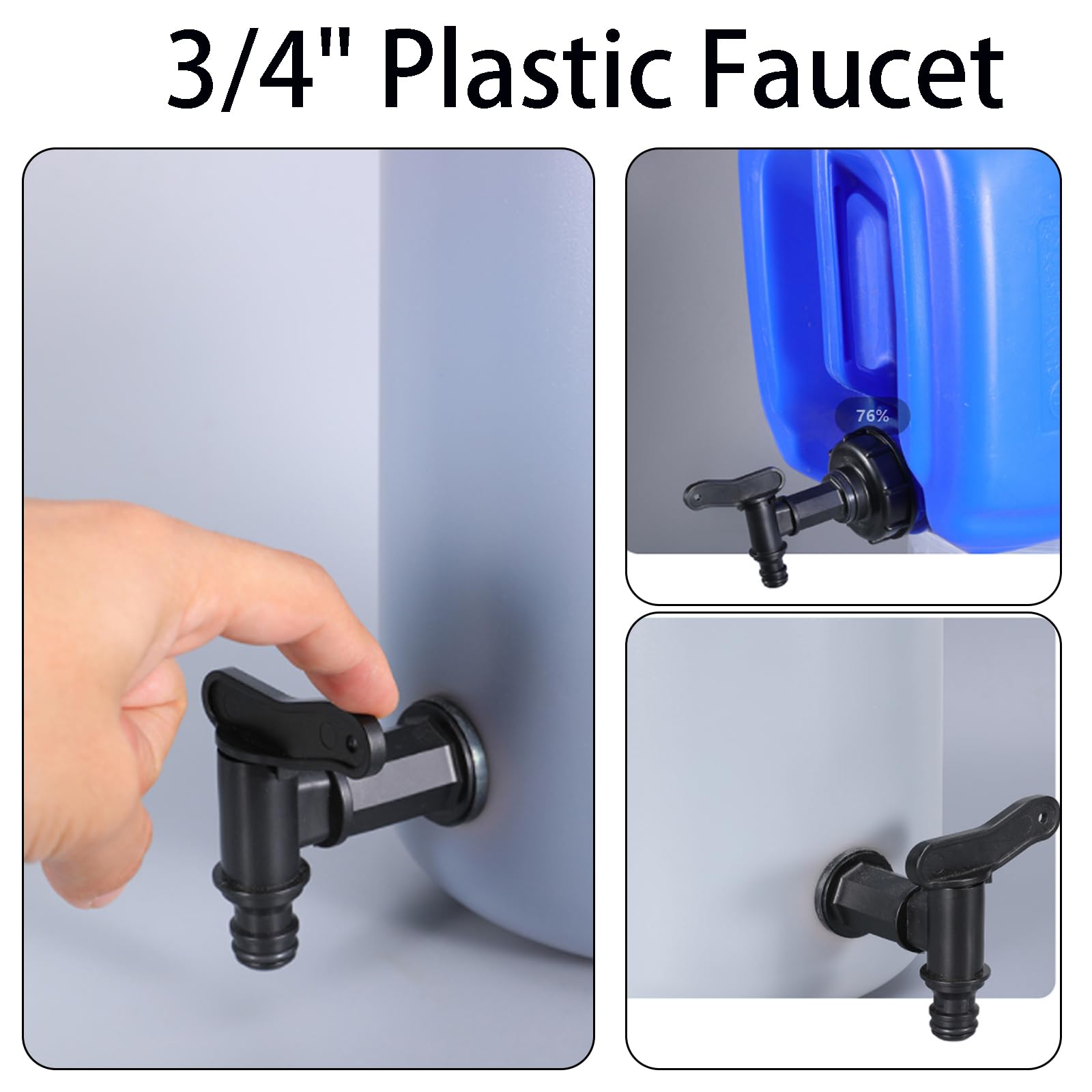 Rubinetto Plastica Per Acqua Piovana - 3/4 AG - Per Barili E Serbatoi IBC - Antigoccia E Resistente - Foto 2