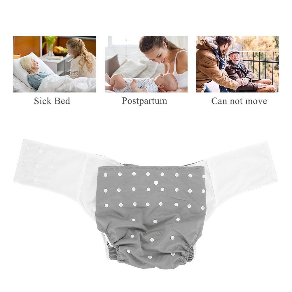 Pannolino per adulti lavabile, pantaloni per pannolini riutilizzabili contro l'incontinenza per adulti, tasca a doppia apertura regolabile senza perdite, tasca per pannolini per la cura delle urine