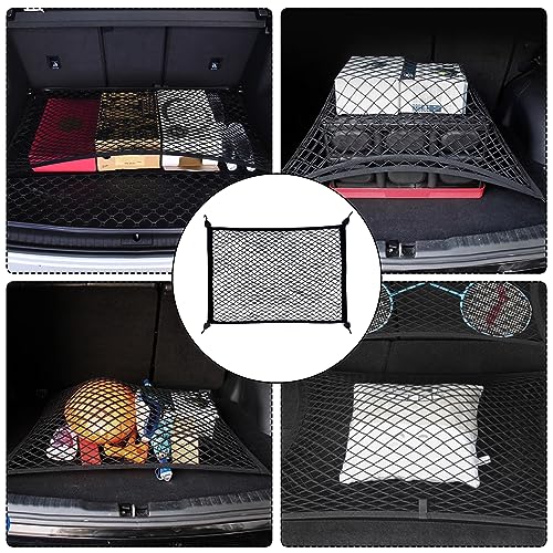 Fousenuk Gepäcknetz, Auto Kofferraumnetz Wohnmobil 80X60cm, Erstreckt Sich auf 160x120cm Mit 4 Massiven Haken Hundenetz Kofferraum Netztasche, Trennnetz Gepäckfixierung, Aufbewahrung Ladungssicherung